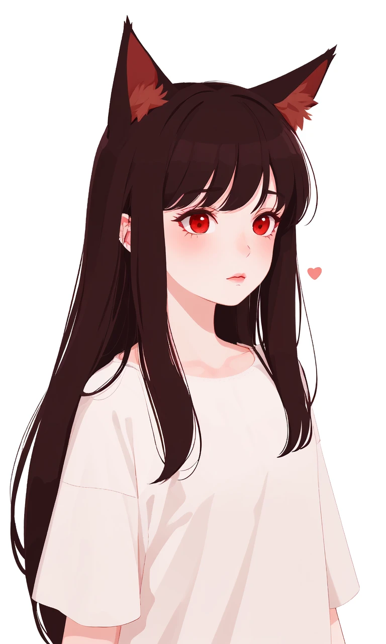 jypm, flat design, 1girl, red_eyes, solo, black_hair, blush, bangs, long_hair, white_background, animal_ears, simple_background, closed_mouth, <lora:fgbp:1>, ((masterpiece)), ((best quality)), 8k, high detailed, ultra-detailed,