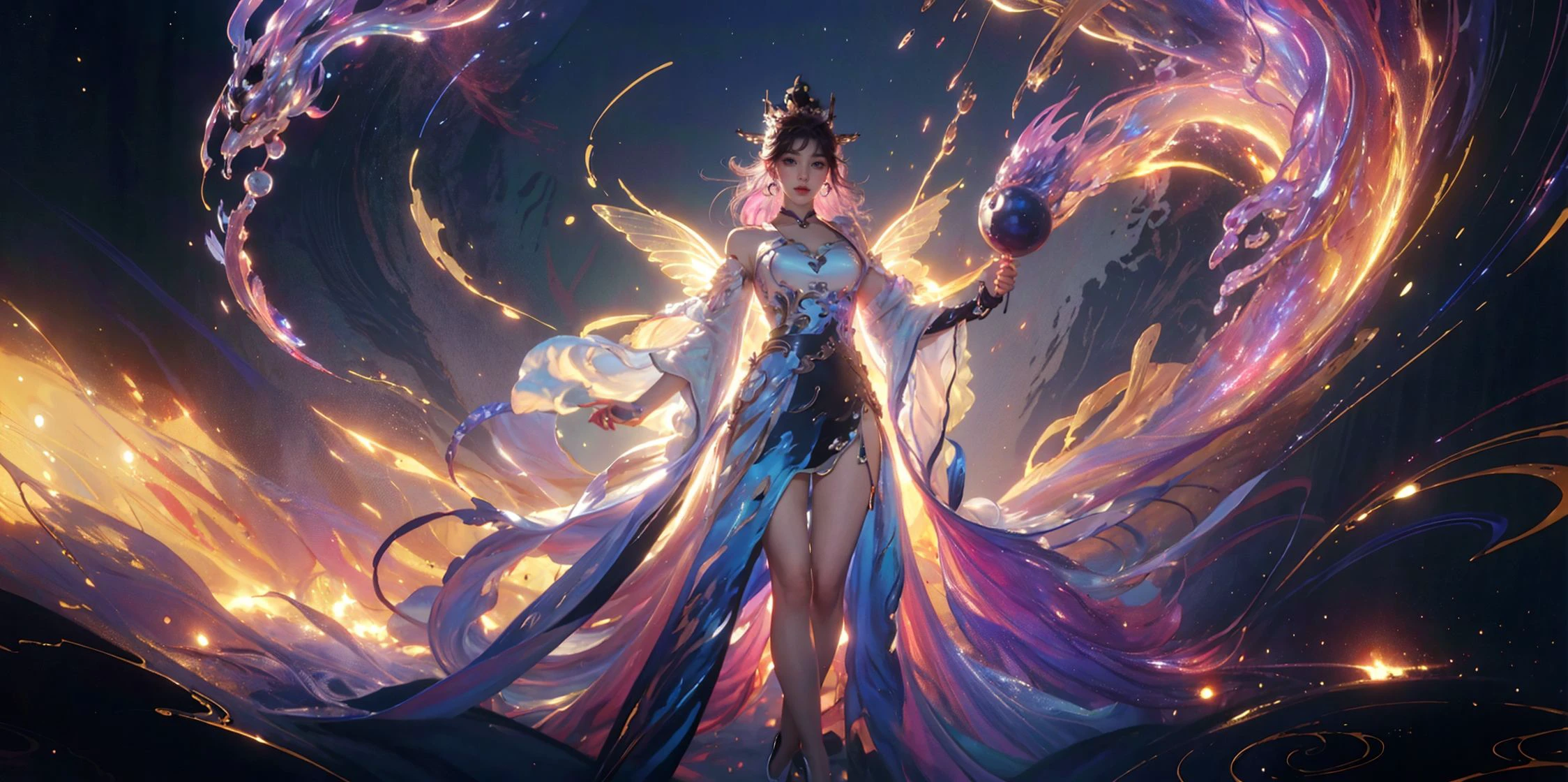 ultra detailed illustration of a anime girl covered in liquid chrome,lost in a dreamy fairy multiverse by ross tran,Andrew Thomas Huang,dan mumford,Druillet,colorful,front view,vivid colors,8k,coherent,artgerm,anime vibes,octane render,uplifting,magical composition,artstation,
xuer mind bending murals,<lora:~Q? l4_ih<n\ xuer mind bending murals:0.7>,