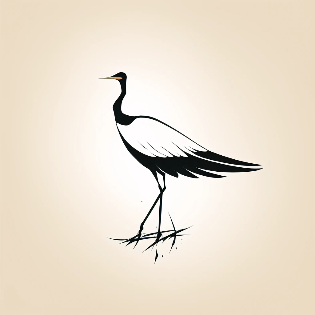 icon design, black and white ink style, crane, <lora:ink_icon:1>