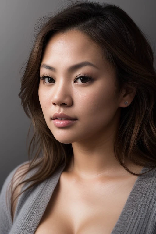 DEN_aiuchi_rika,
((headshot:1.2) portrait on a (plain grey background:1.2), (headshot:1.2), (face focus:1.1), windswept chaotic hair, soft lighting, low contrast, low saturation:1.2),
bokeh, f1.4, 40mm, photorealistic, raw, 8k, textured skin, skin pores, intricate details  <lora:epi_noiseoffset2:1>, epiCRealism