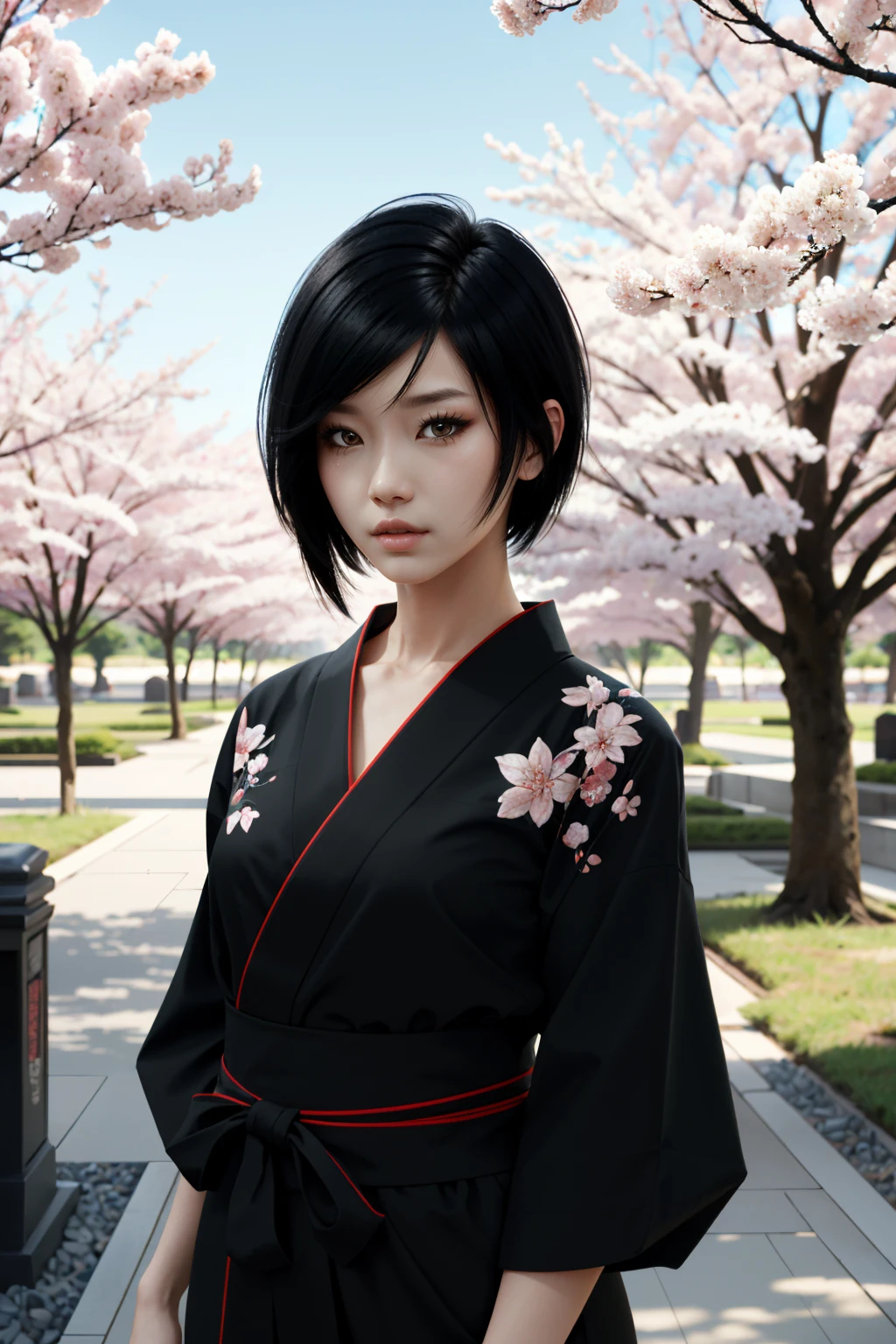 ((ultra detailed, masterpiece, absurdres))
 <lora:MEFaith:0.8>
MEFaith, 1girl, tattoo, short hair, black hair, yukata, japan, cherry blossoms, hair ornament