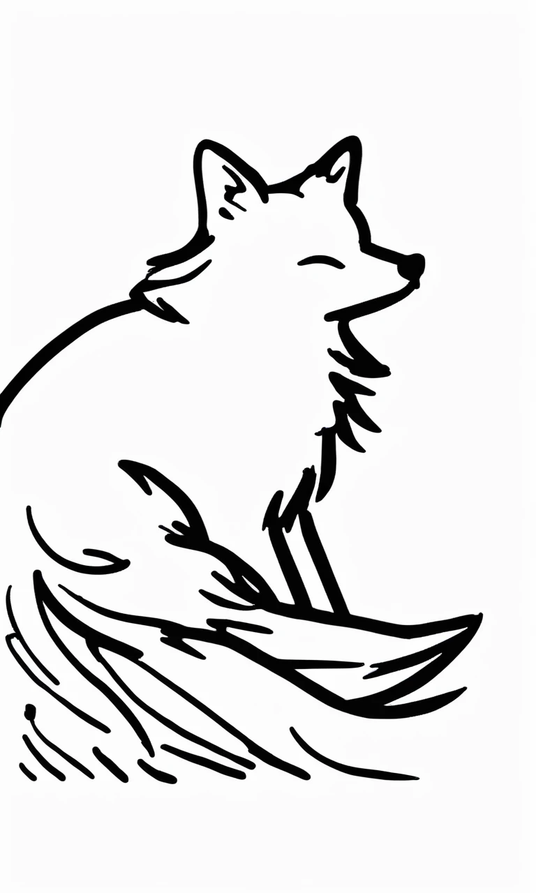 doodle line art, hand-drawn,fox, animal focus ((masterpiece)), ((best quality)), 8k, <lora:DOODLE_XL:0.8>
