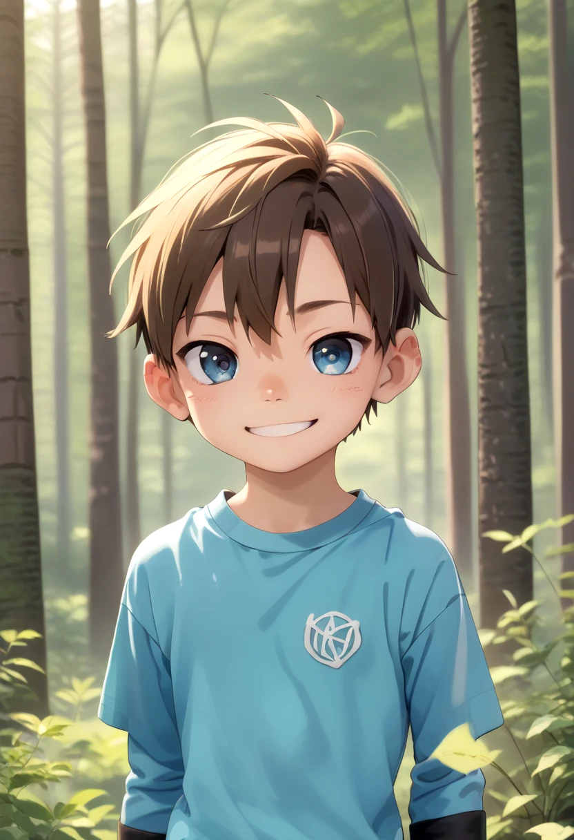 score_9, score_8_up, score_7_up, detailed eyes, forest, BREAK
straight on shot, standing,  <lora:PerfectEyesXL:0.8> perfecteyes,
 <lora:cutifiedanimecharacterdesign_variant_type_D_PonyXL_v10:0.8> 1boy, type-d,brown hair, shirt,  petite, young,
 smile || bright smile,
full shot,bagpack