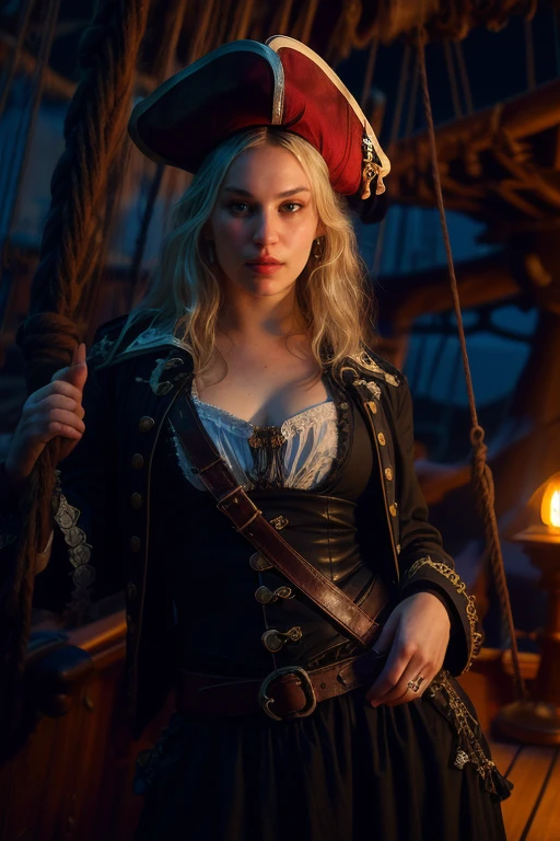 DEN_swordgirlfrend_OF,
((salty sea wench:1.2), (pirate:1.1) on a (dilapidated pirate ship:1.2), (buccaneer:1.2), pirate, (pirate ship:1.1), atmospheric, (rigging:1.2), (mast:1.1), ship:1.2),
bokeh, f1.4, 40mm, photorealistic, raw, 8k, textured skin, skin pores, intricate details <lora:epi_noiseoffset2:1>, epiCRealism <lora:ClothingAdjuster3:-1>