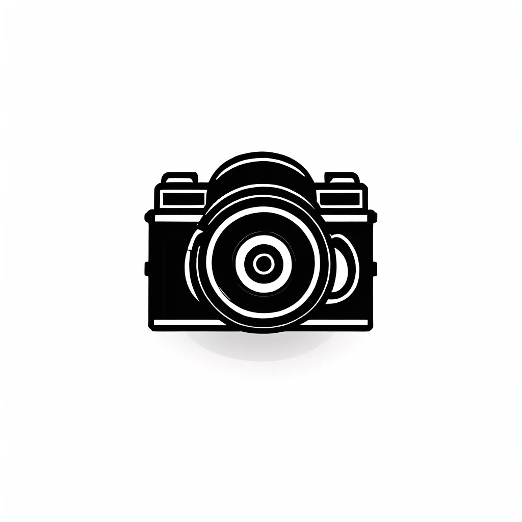 icon design, black and white ink style, camera, <lora:ink_icon:1>