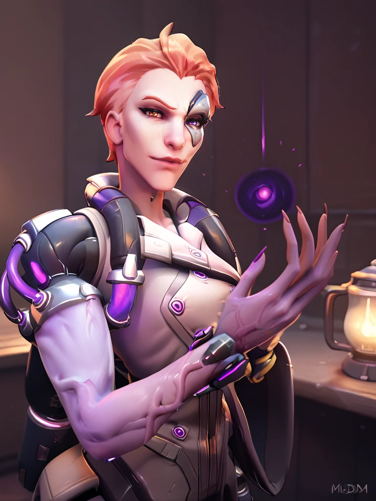 score_9, score_8_up, score_7_up,score_6_up, 2.5d, highly detailed,1girl, medium shot, moiraow2, moira (overwatch) ,heterochromia, purple arm, in a lab <lora:MoiraOW2-000035:1>