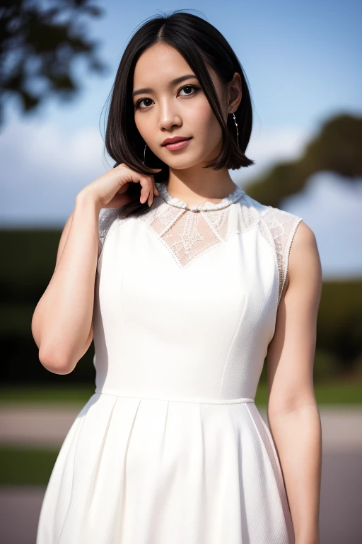 1girl,(RAW photo, best quality), (realistic, photo-realistic:1.4), masterpiece, an extremely delicate and beautiful, extremely detailed, 2k wallpaper, Amazing, finely detail, extremely detailed CG unity 8k wallpaper, ultra-detailed, highres, soft light, beautiful detailed girl, extremely detailed eyes and face, beautiful detailed nose, beautiful detailed eyes,cinematic lighting,perfect anatomy,slender body
wearing a white peplum dress,white skirt,(bokeh:1.2)
at a flower park,sakura flowers,flower garden,
<lora:omotoayano_lora:0.8>