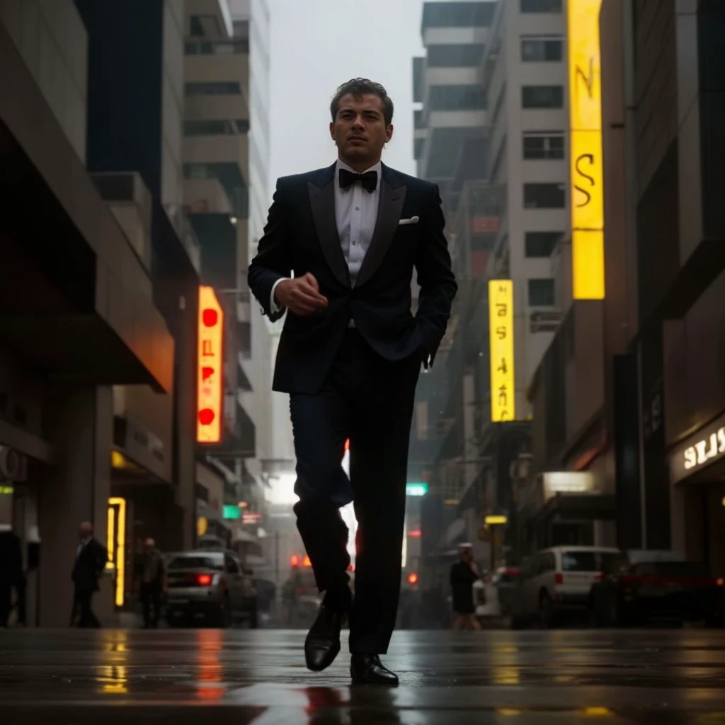 DLSR photo of bababruno person, in blade runner, daylight, professional photography, high resolution, detailed photo, RAW, still film, f/16, uhd, hdr, 4k <lora:bababruno_69300:1>