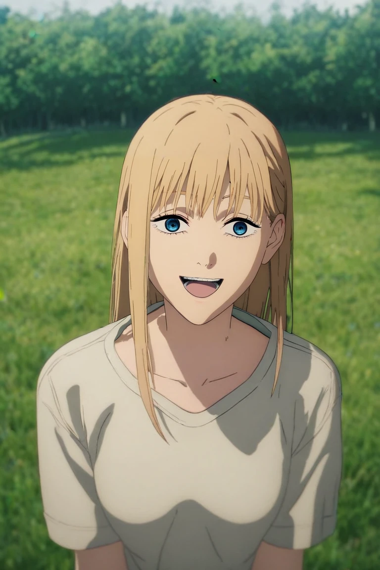 score_9, score_8_up, score_7_up, source_anime, rating_safe, intricate details, (3d:0.4), looking at viewer, depth of field, 1girl, blue eyes, natural blonde hair,, solo, cowboy shot, grass, tree, indoors, light, slouching, laughing, <lora:chainsaw_man_style_pony:0.82>, chainsaw_man_style, , <lora:sdxl_lightning_8step_lora:1>