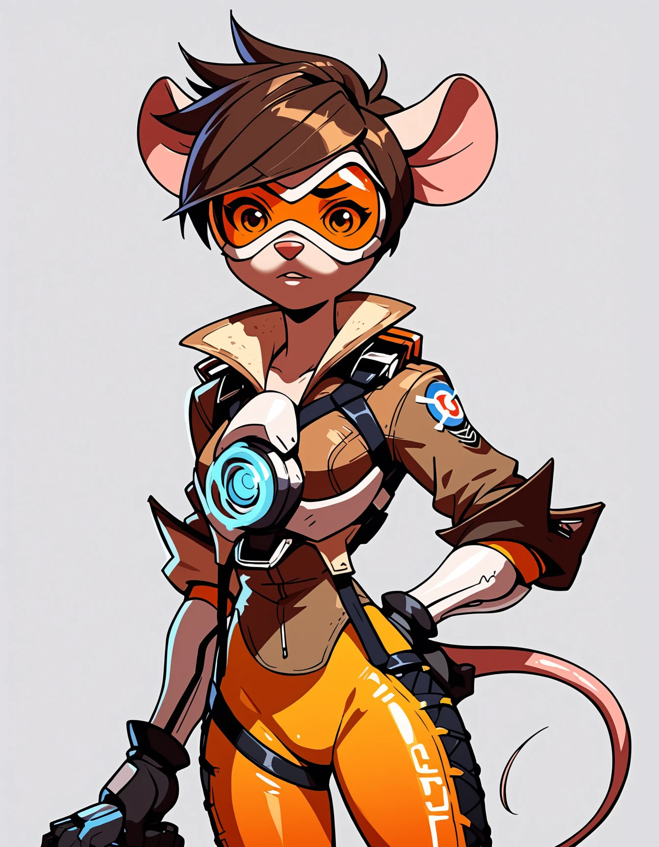 score_9, score_8_up, score_7_up, score_6_up, score_5_up, score_4_up,  
source:concept art,rating: save,close up, (Tracer,wearing a orange outfit with a visor,pants,:1.15),overwatch expressive,  
shiny skin, joao, joaoppereiraus, jetty, source_furry,  nsfw, rating_explicit, (anthro:1.2), 1girl, face focus, detailed face, (absurd res:1.1), hi res, gadget hackwrench, mouse, chip 'n dale rescue rangers,tan body, tan fur, brown hair, 