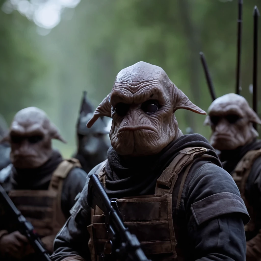 cinematic film still of <lora:add-detail-xl:0.7>1
<lora:detailed:0.4> detailed style
<lora:perfection style:0.4> perfection style
 <lora:Le Cinquieme Element style:0.9>
Mangalores Mercenaries creatures, shallow depth of field, vignette, highly detailed, high budget, bokeh, cinemascope, moody, epic, gorgeous, film grain, grainy