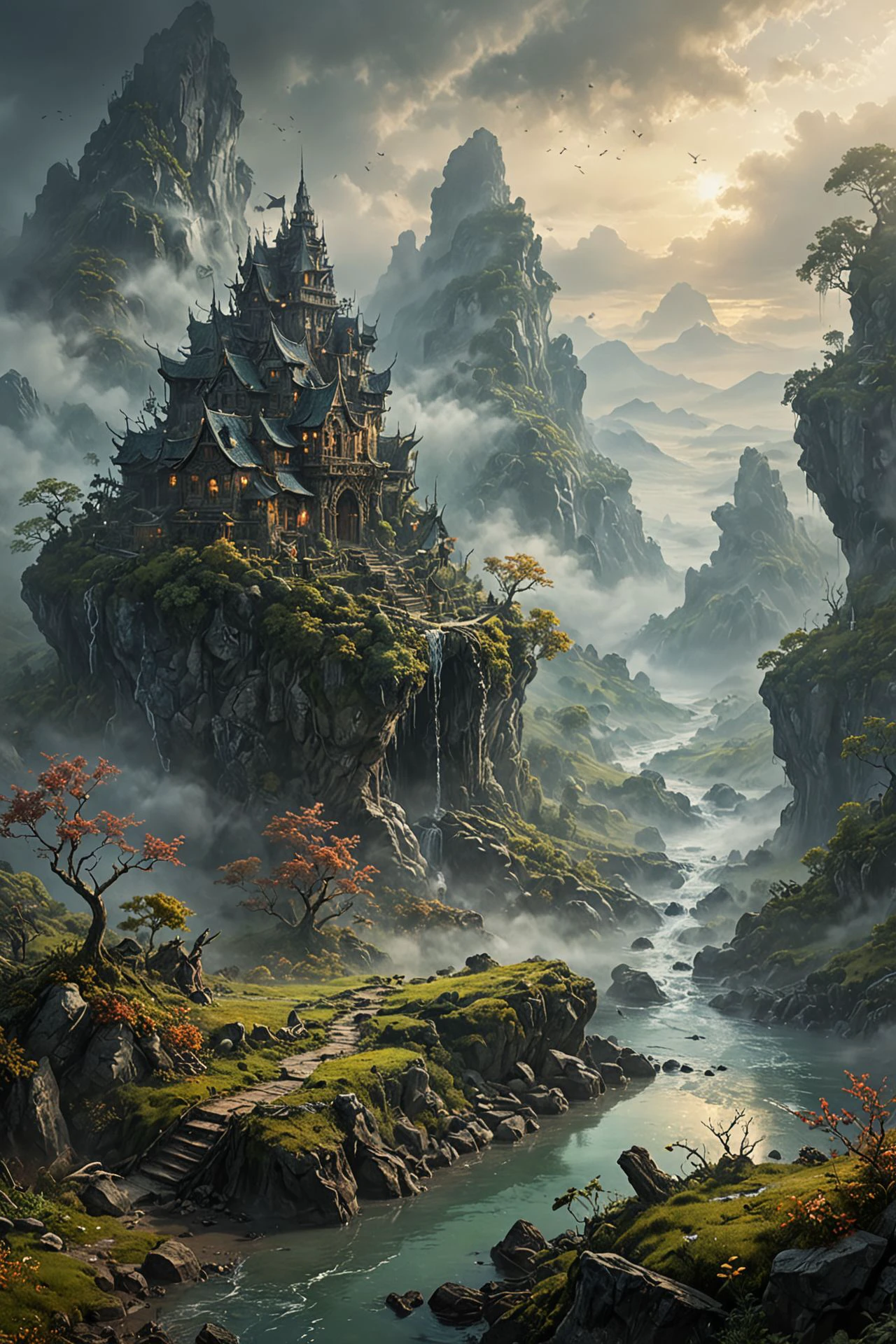 Cinematic landscape painting of a mythical realm shrouded in mist.
intricate details.
masterpiece, award winning artwork)
many details, extreme detailed, full of details,
Wide range of colors, high Dynamic
<lora:add-detail-xl:1>
<lora:WildcardX-XL-Detail-Enhancer:0.7>