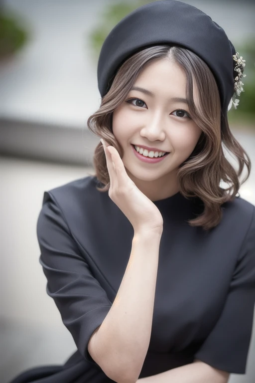 1girl,(RAW photo, best quality), (realistic, photo-realistic:1.4), masterpiece, an extremely delicate and beautiful, extremely detailed, 2k wallpaper, Amazing, finely detail, extremely detailed CG unity 8k wallpaper, ultra-detailed, highres, soft light, beautiful detailed girl, extremely detailed eyes and face, beautiful detailed nose, beautiful detailed eyes,cinematic lighting,perfect anatomy,wavy shoulder length hair,
(little dress:1.3), bokeh, close up,hairband,
(at a night downtown:1.3),looking at viewer, young japanaese idol,(hands behind back:1.2),
(smile:1.4), <lora:natsu_lora_02:1.3>