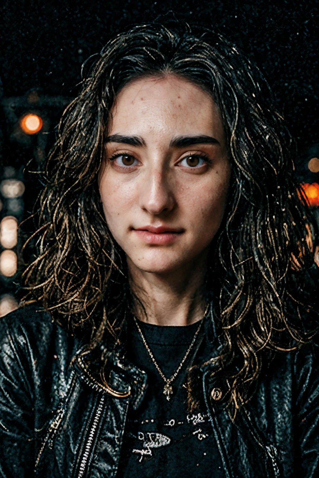 <lora:Abbshap15L:1> Abbshap15L, jacket, portrait , cyberpunk church at night, <lora:Hyper-SD15-8steps-lora:.7> ,