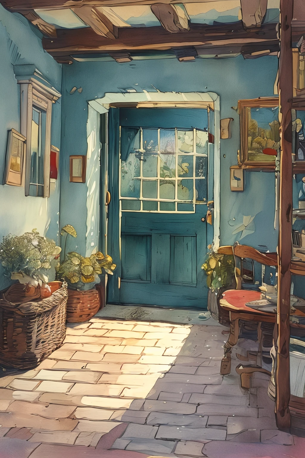 masterpiece,best quality,<lora:tbh131-:1>,idolmaster cinderella girls,illustration,painting,style of E. H. Shepard