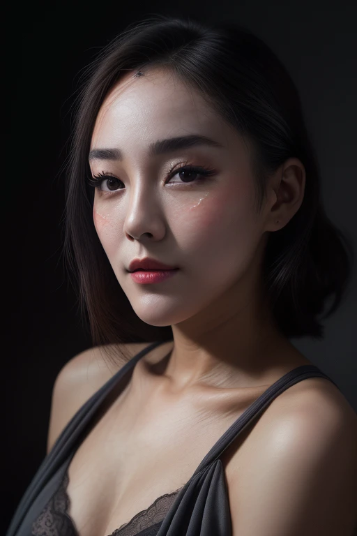 DEN_xin_Yan,
((headshot:1.2) portrait on a (plain dark grey background:1.2), (headshot:1.2), (face focus:1.1), (soft focus:1.2), low lighting, (out of focus:1.2):1.2),
bokeh, f1.4, 40mm, photorealistic, raw, 8k, textured skin, skin pores, intricate details <lora:epi_noiseoffset2:1>, epiCRealism