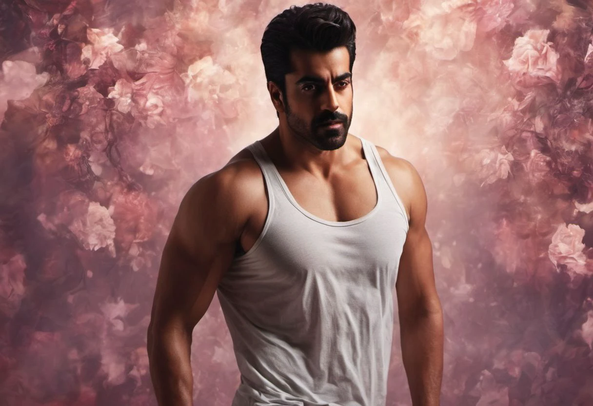 Fantasy art. Fantasy background. Fantasy character. Digital painting by Dreamer,
Kumail Nanjiani a man <lora:Gautam-Gulati_Kumail-Nanjiani:0.8> encapsulating beauty in an abstract sense,
floral motifs soft color tones, intriguing play of light and shadow breathtaking surreal masterpiece
