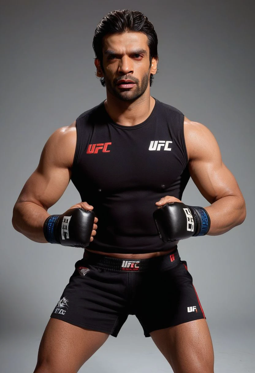 homoerotic photo of johnathon schaech a man <lora:gaurav-arora_Johnathon-Schaech:1>, UFC fighting ring, cocky expression, as a UFC fighter, (black muscle shirt:1.4), Venum UFC shorts, ((full body portrait)), wide angle, ((masterpiece)), natural skin, natural body muscle definitions, adobe lightroom, photolab, intricate, highly detailed, sharp focus, insane details, intricate details, hyperdetailed, low contrast, soft cinematic light, exposure blend, dim colors, dim light, Award - winning, with Kodak Portra 800, a Hasselblad 500 ,55mm f/ 1.9 lens, extreme depth of field, available light, high contrast, Ultra HD, HDR, DTM, 8K,