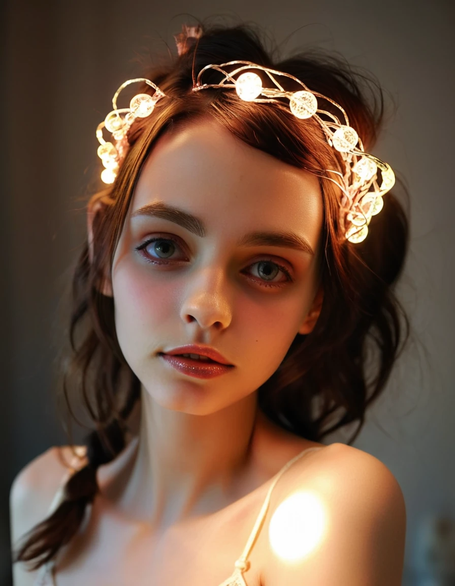 an expert creation by david sims of a bohemian girl  playing with lights <lora:RufXL2:1>