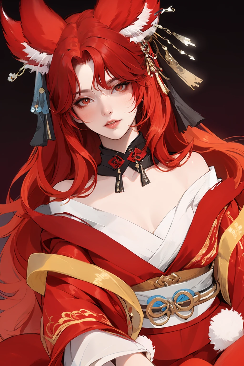 (masterpiece, best quality,masterpiece,illustration,),
very long hair,red hair,solo,red background,
<lora:red9fox:1>,red9fox,fox ears,fox girl,face tatoo,