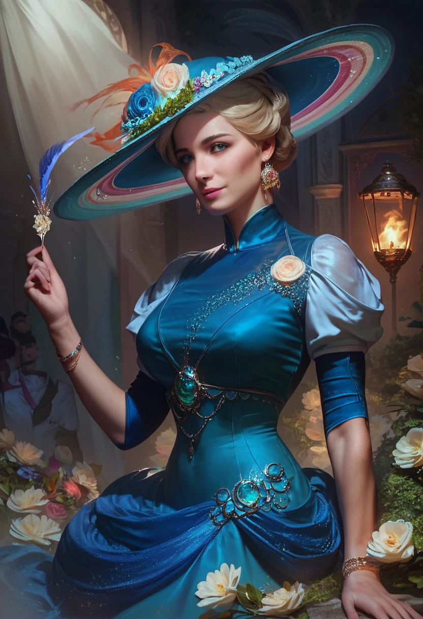 score_9,score_8_up,score_7_up, half length, 1girl, gorgeous woman, delicate features, short blonde updo, woman, wearing complicated layered green and blue dress, hat , perfect curvy body, fabric texture, elegant party background, (teardop breasts, covered nipples:0.2)
<lora:Belle_Epoque_Dresses_1880-1914_Pony:0.7> 1900_dr3ss
<lora:Concept Art Eclipse Style LoRA_Pony XL v6:0.8> concept art, realistic
<lora:add-detail-xl:0.8>