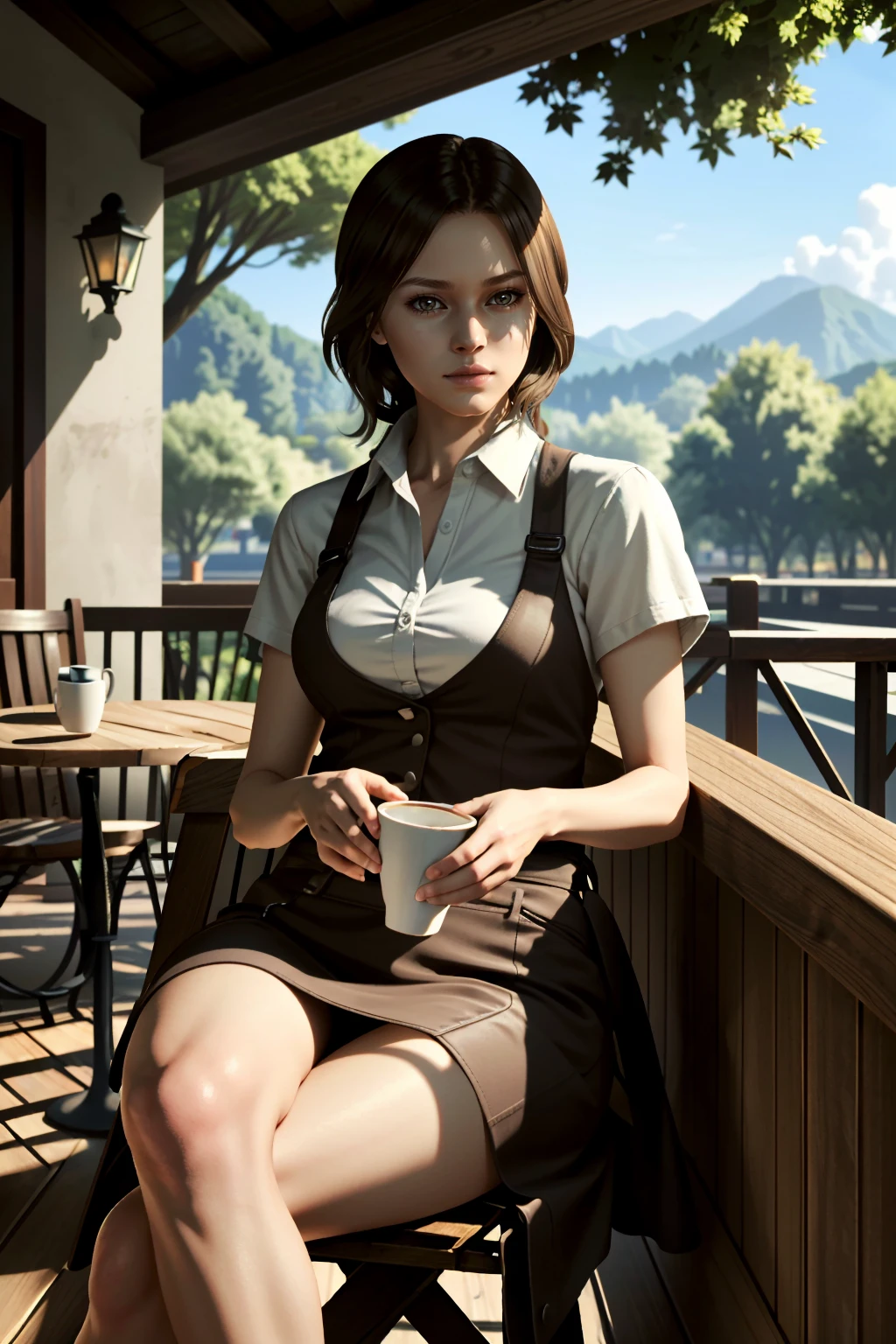 ((ultra detailed, masterpiece, absurdres))
<lora:RE6Helena:0.8>
RE6Helena, 1girl, brown eyes, brown hair, cafe terrace, morning, peaceful and serene with soft morning sunlight