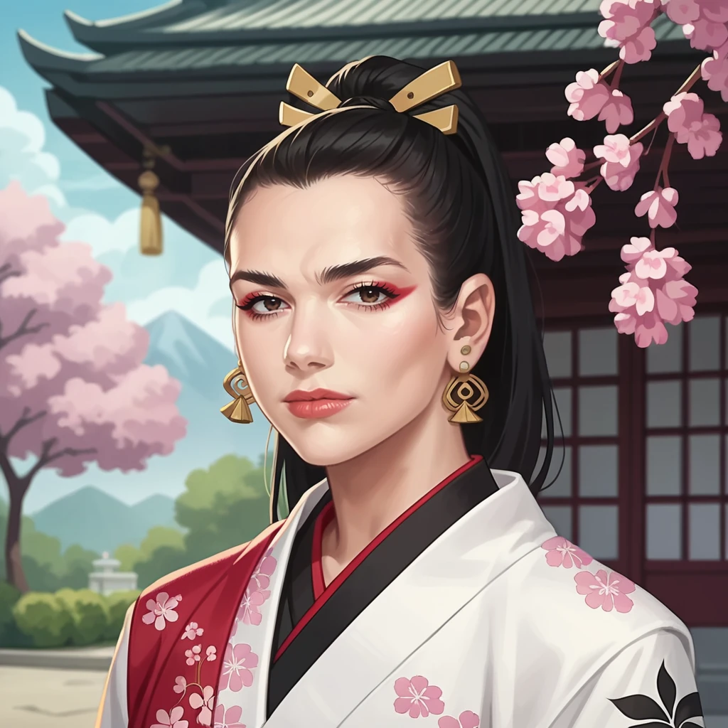 score_9, score_8_up, score_7_up, score_6_up,source_anime, anime 2d, anime screencap, face of a woman dressed in a long kimono, background a cherry blossom face, duxlipa, <lora:dulipa_ponyxl_aut_xl_1_st_wicap_merger_54_94_06_04-duxlipa:1>