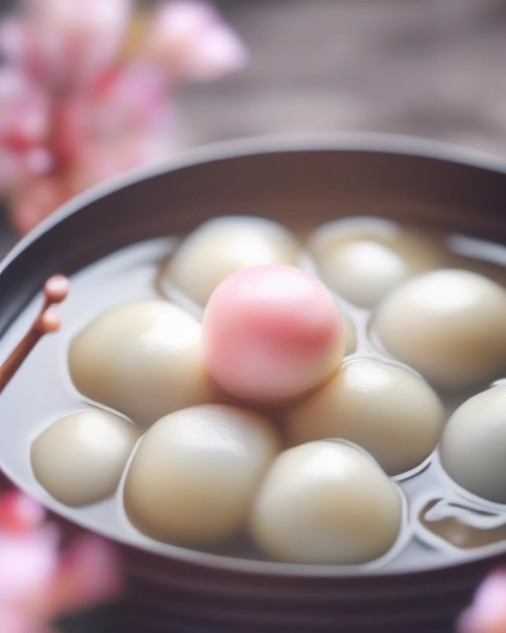 tangyuan, no humans,blurry,depth of field,scenery,blurry background,, best quality,High Quality,realistic,RAW photo,masterpiece,8k,insane details,High detail,hyperdetailed, Lighting,Master Lighting,film grain,<lora:cnfood-XL:1>