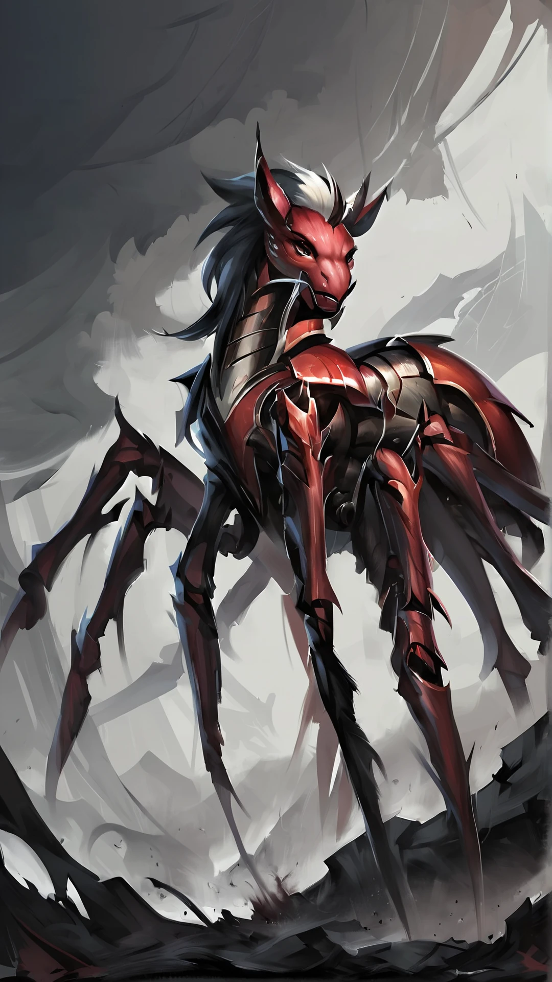 <lora:4r4chn1dPony:0.65>, score_9, score_8_up, score_7_up, score_6_up, score_5_up, score_4_up, closeup of 4r4chn1d, fantasy concept art, digital art, oil painting, realistic, detailed face, solo, arachnid, Pegasus inspired desktop wallpaper, official_wallpaper, atmospheric, warrior, (blushing:0.6), combat stance, holding a weapon, chocolate hair, South Asian skin, Tapered cut, in location gas station, (Masterpiece:1.3) (best quality:1.2) (high quality:1.1)
