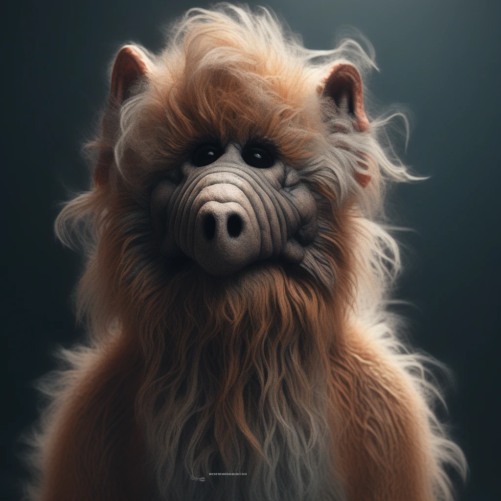 amazing quality, masterpiece, best quality, hyper detailed, ultra detailed, UHD, perfect anatomy, portrait, dof, hyper-realism, majestic, awesome, inspiring, - a fluffy cute (xalfx,xnoclotx:1.0), cinematic composition, soft shadows, national geographic style,