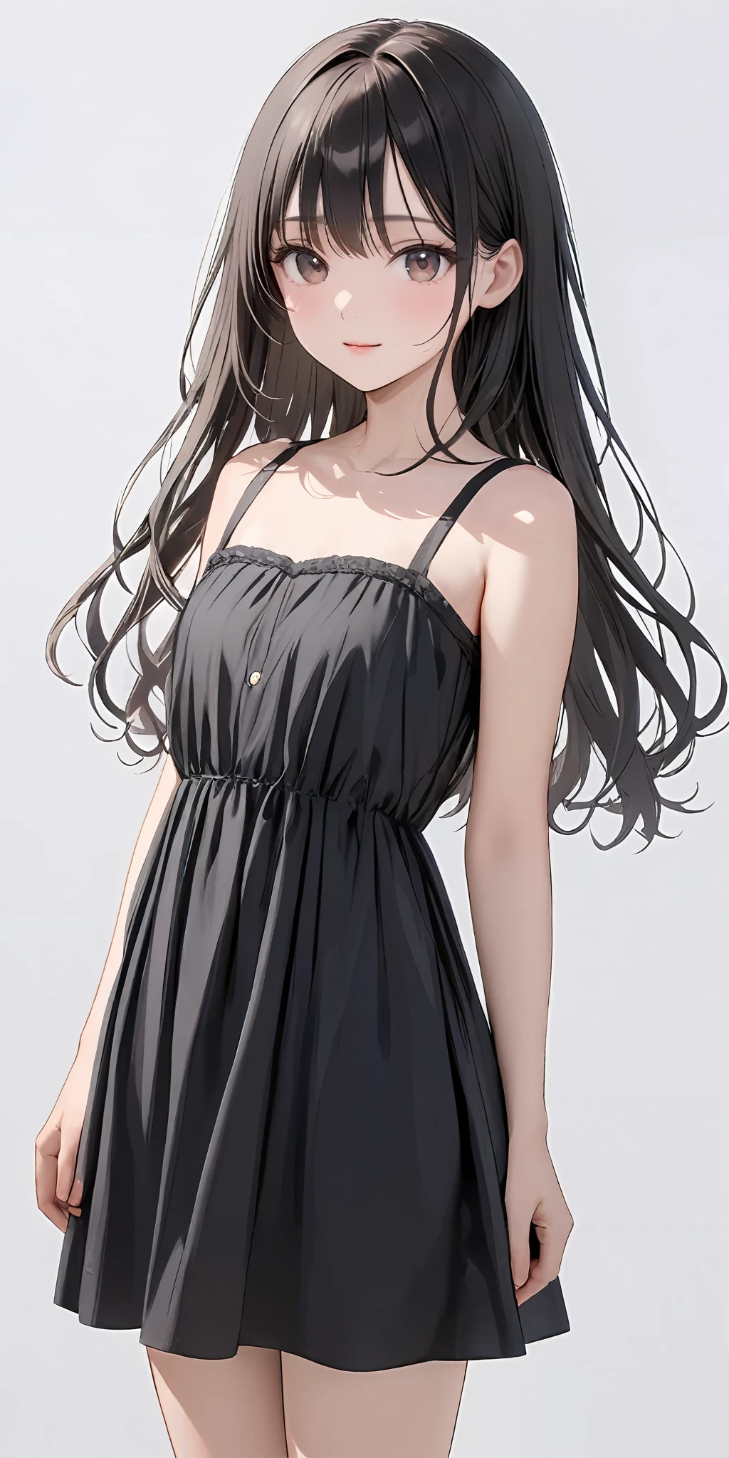 masterpiece,ultra-detailed,best quality,8K,illustration,cute face,clean skin ,shiny hair,girl,simple background
<lora:add-detail-xl:1> <lora:camisole dress_XL_V1.0:0.8>jyoji fuku, dress,bare shoulders