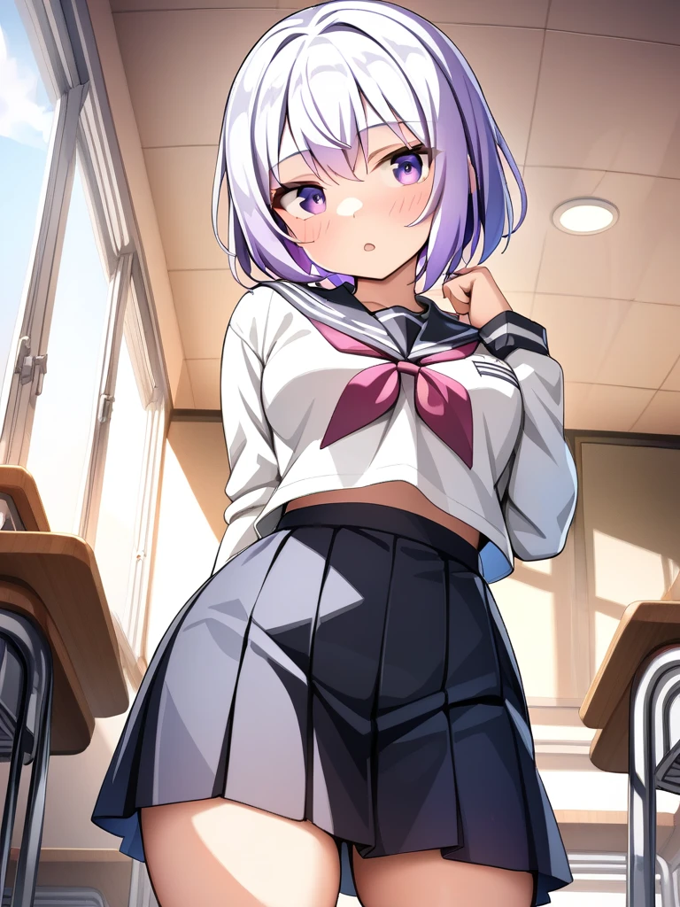 <lora:Senkawa_Minato:0.8>,SenkawaMinato, thighhighs, school uniform, skirt, serafuku, blush, 1boy, male focus, pleated skirt, long sleeves, neckerchief, solo, crossdressing, otoko no ko, looking at viewer, zettai ryouiki, sailor collar, sleeves past wrists, shirt, hands up,
masterpiece, high quality, very_high_resolution, large_filesize, full color,