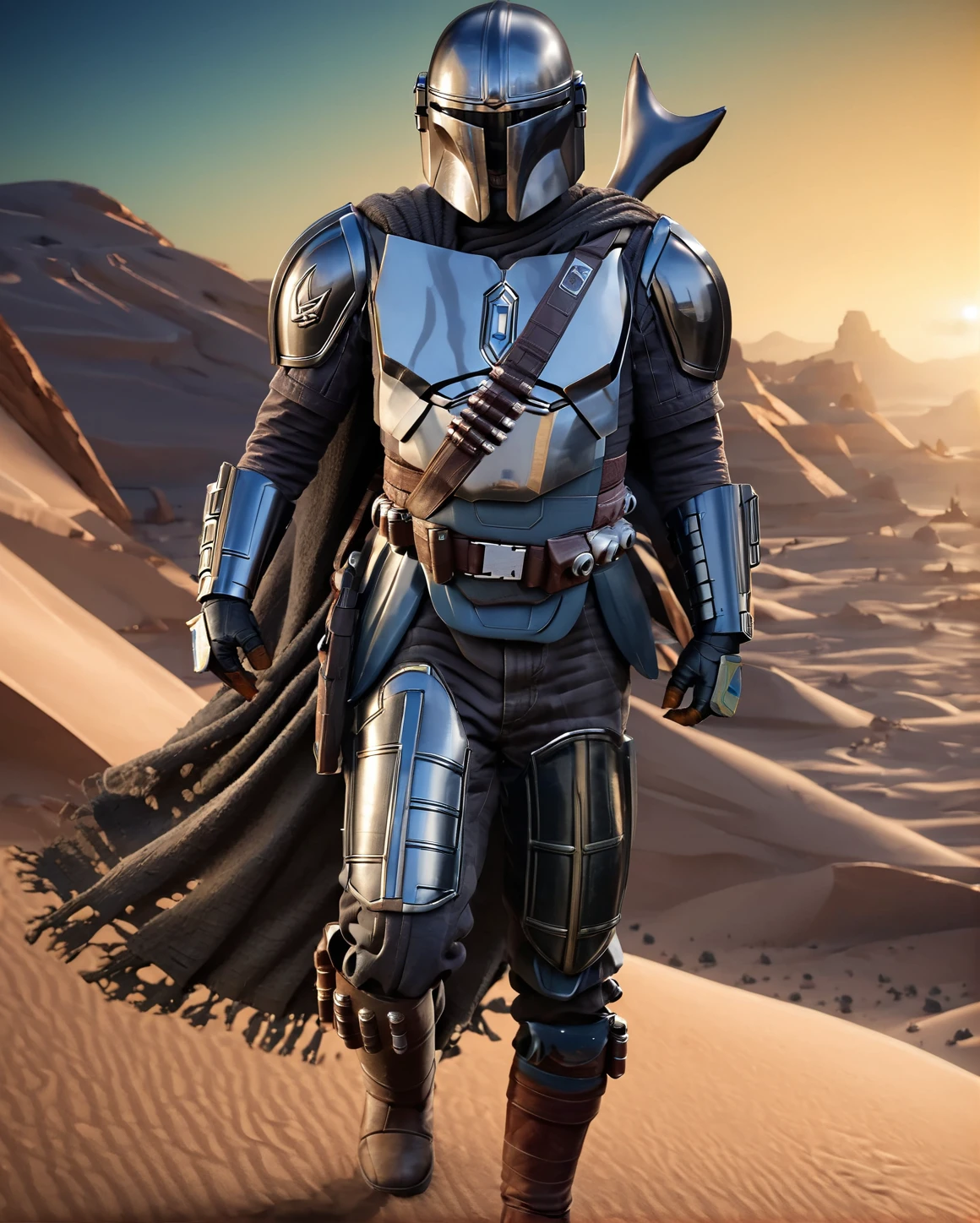 (upper body1.5) hyper-realistic photo of Mandalorian Pedro Pascal <lora:Mandalorian_Din_Djarin_SDXL:1>, helmet removed, 8k uhd, dslr, intense gaze, furrowed brow, dramatic shadows, worn body armor with intricate details, soft lighting, high quality, background of star wars desert planet, intricate details, masterpiece, trending on artstation, realistic, Cinematic, epic, action packed, incredibly detailed and realistic, magnificent, vignette, high budget, bokeh, moody, sharp, highly detailed, concept art, realistic hands, dynamic pose, dynamic shot, fantastic location, majestic cluttered environment, 8k unity render, action shot, skin pores, detailed, detailed face, (vibrant, photorealistic, realistic, dramatic, dark, sharp focus, 8k), (intricate:1.5), (highly detailed:1.4), octane render, sharp focus, art by artgerm, (loish:0.23) , wlop ilya kuvshinov, and greg rutkowski and alphonse mucha gracias, (global illumination, studio light, volumetric light)