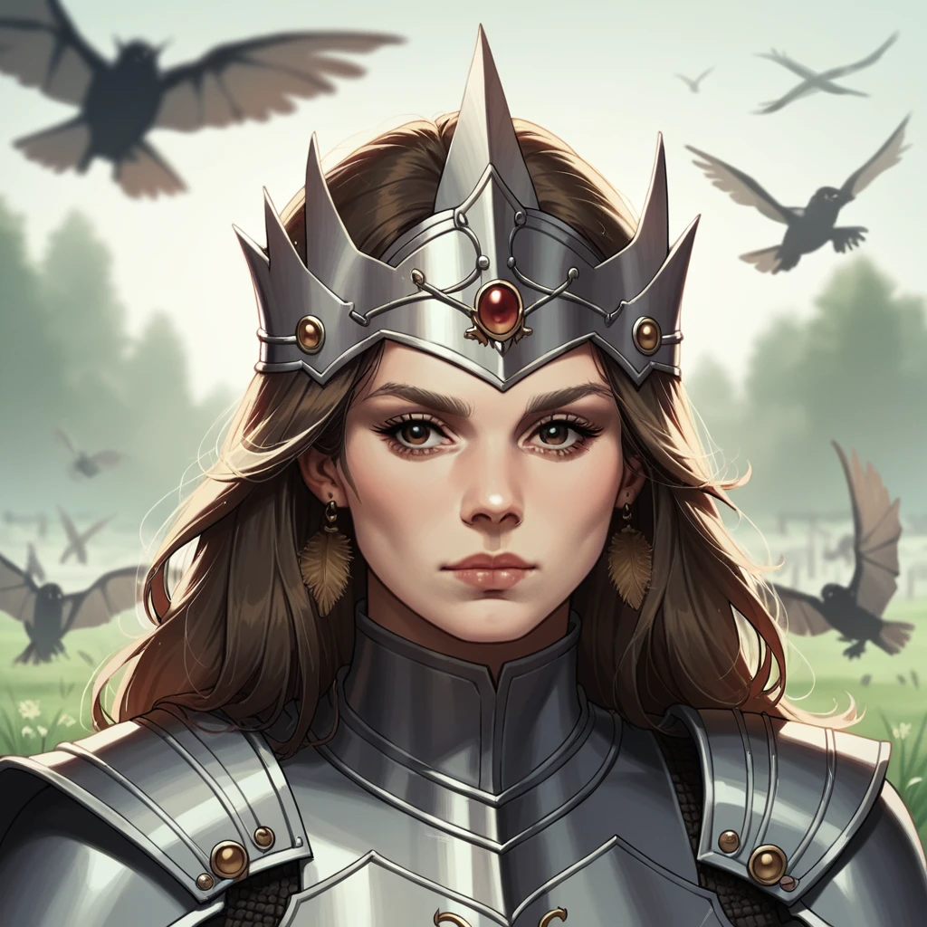 score_9, score_8_up, score_7_up, score_6_up,source_anime, anime 2d, a templar warrior queen,full knight armor, face,brown eyes, alxbaptista, <lora:albaptista_ponyxl_aut_xl_1_wicap_alxbaptista-000086:1.15>