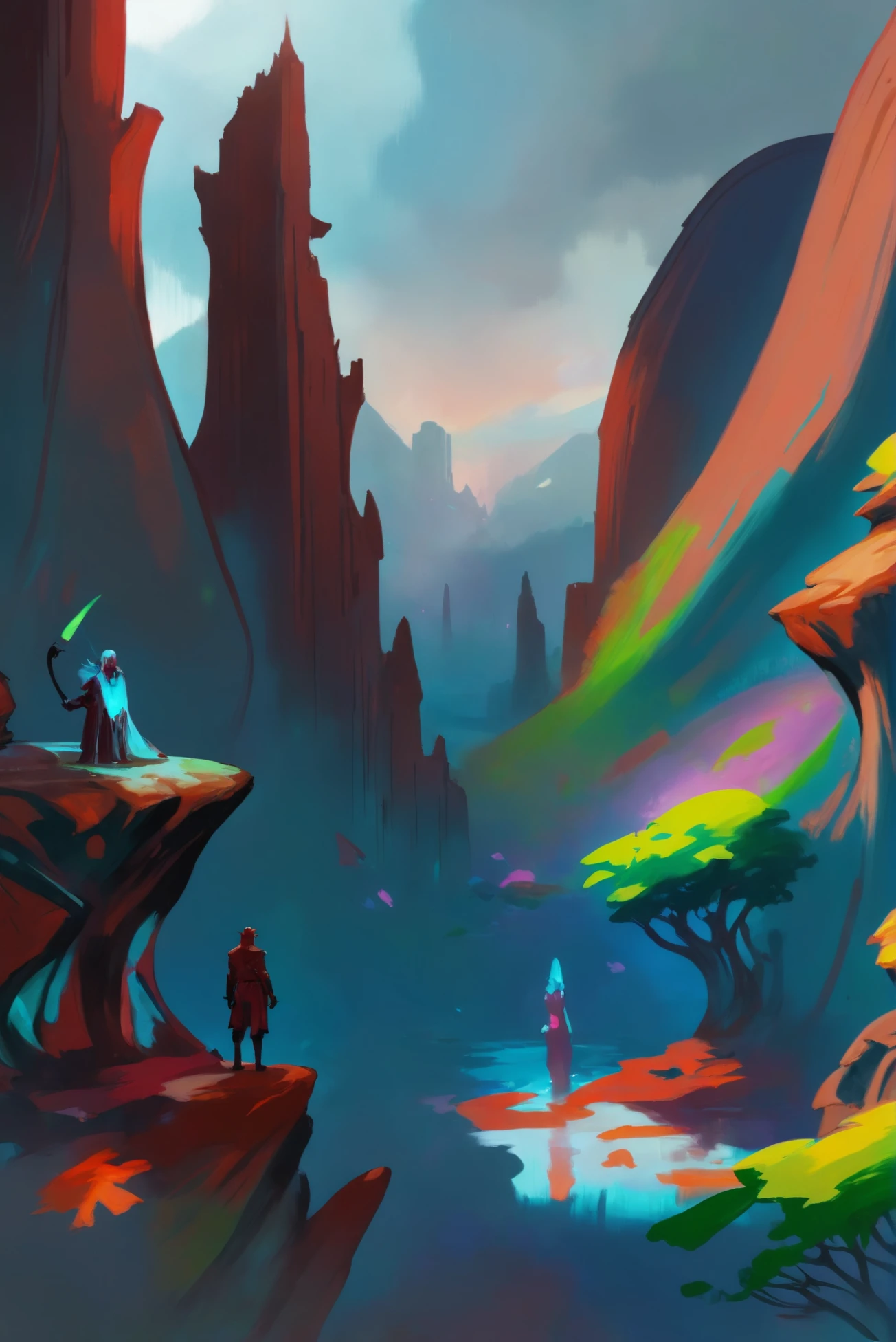 digital painting, epic fantasy, Garden of the Gods<lora:EnvyStarlightConfetti01:1>