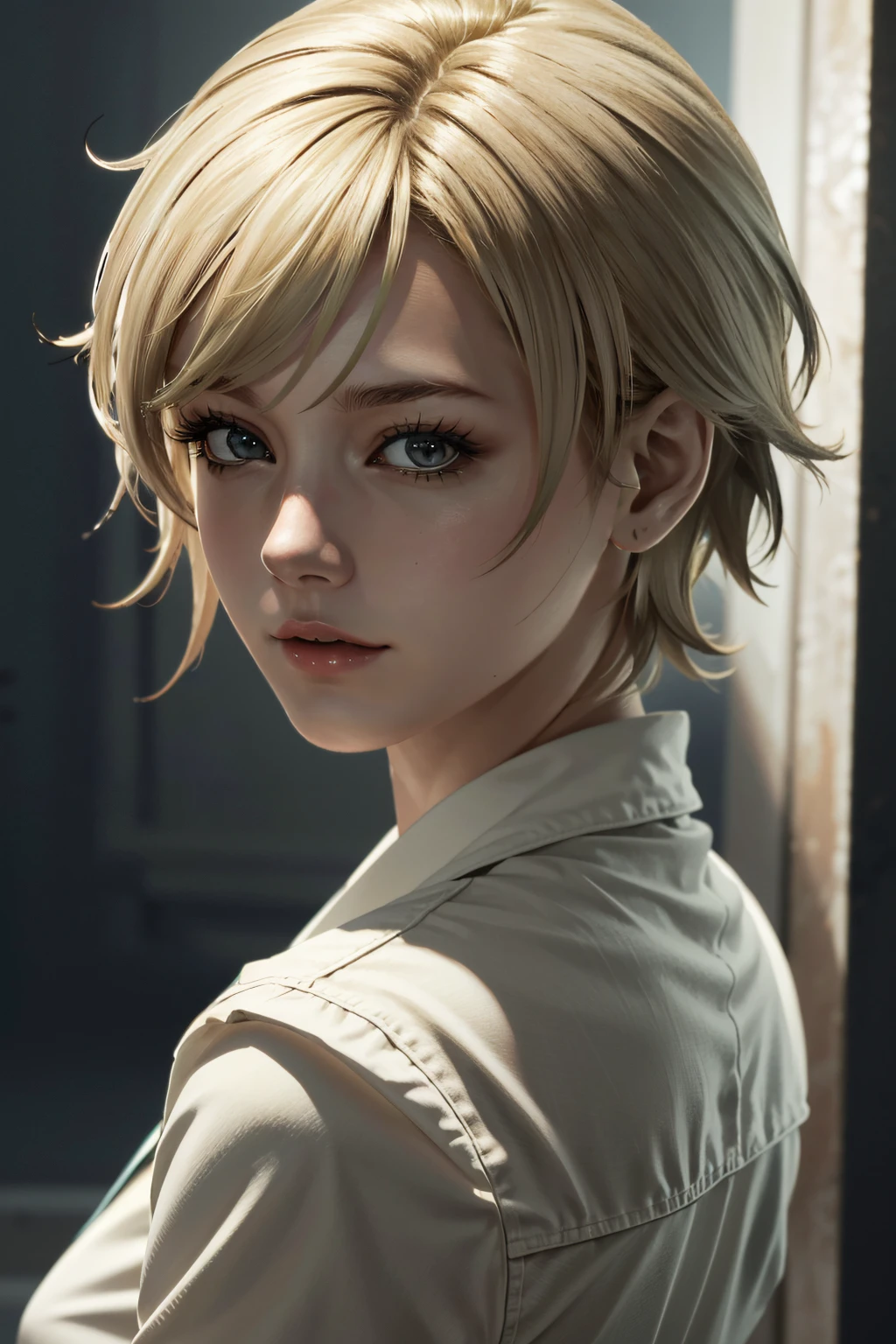 ((ultra detailed, masterpiece, absurdres))
 <lora:RE6Sherry:0.8>
RE6Sherry, 1girl, short hair, blonde hair, looking at viewer, portrait