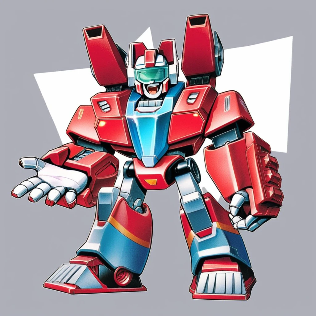 happy and cute rainbow robot, (Transformers:0.[2:5:0.5]), multicolor, color visor
score_8_up <lora:Transformers G1 Boxart:.81>