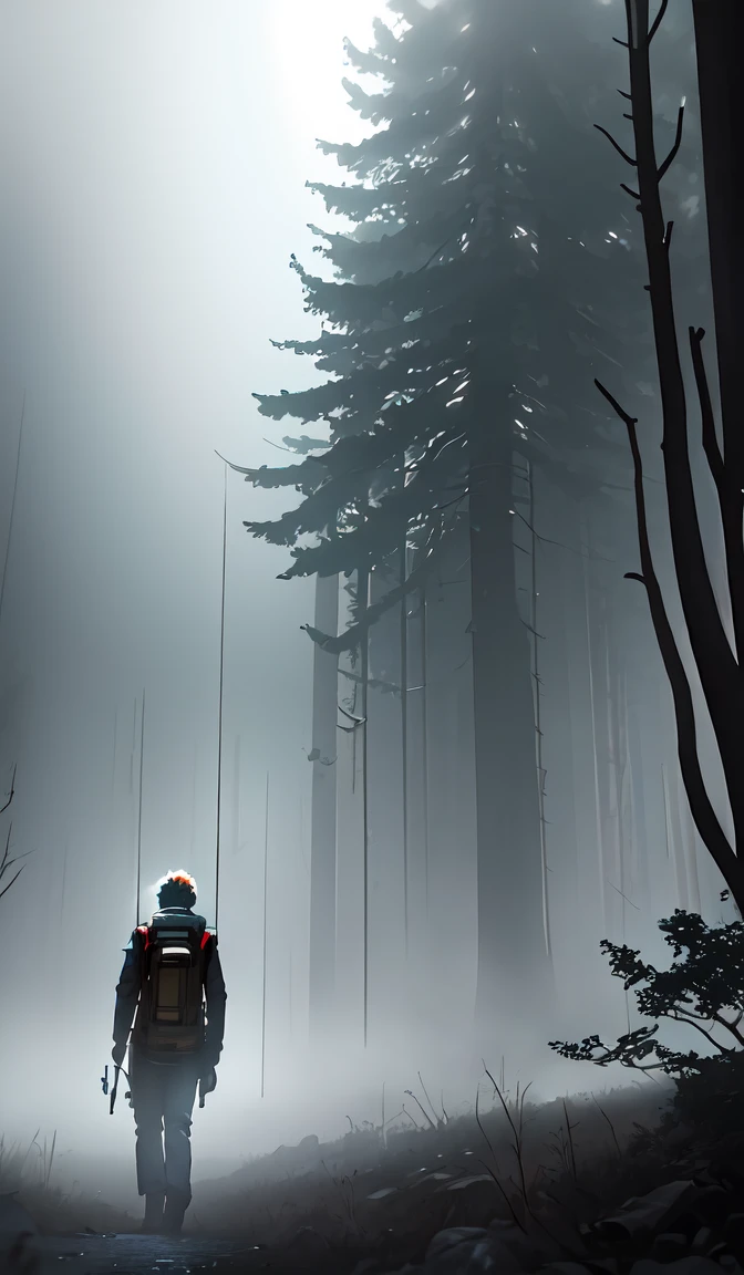 a beautifully strange rendering of mystical mechanic - hunter in steampunk style walking in foggy dangerous forest. award winning. dramatic. trending on artstation. high quality. rendered by beeple, by makoto shinkai, syd meade, starwars, space art concept, sci - fi, digital art, unreal engine, wlop, trending on artstation, 4 k uhd image, octane render