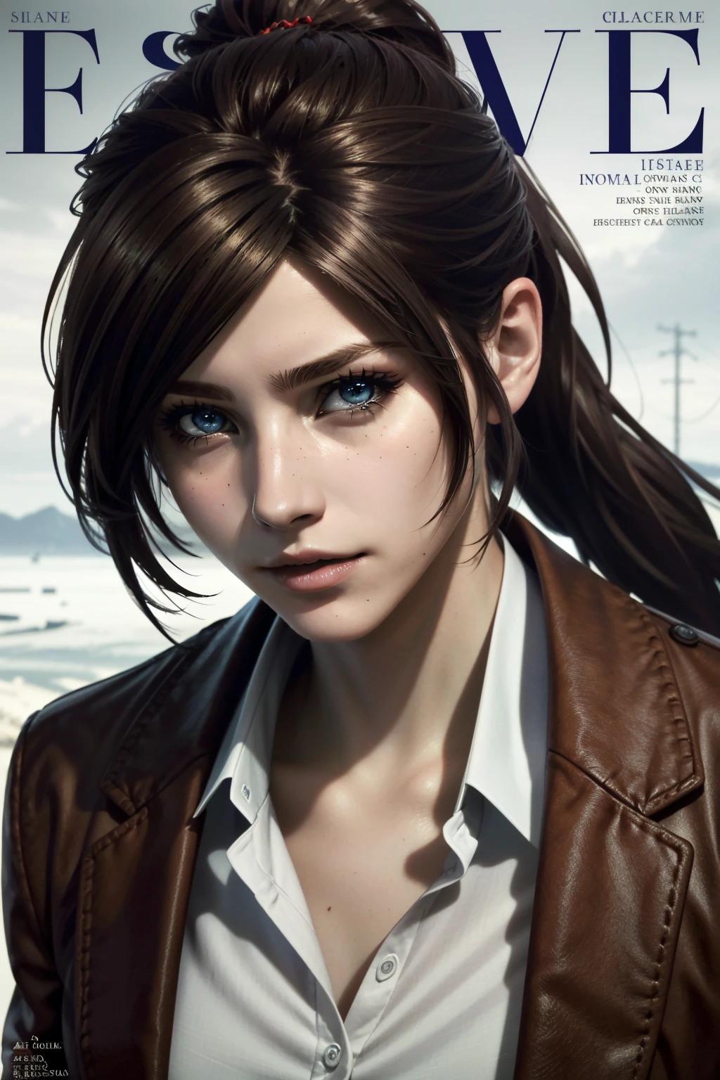 ((ultra detailed, masterpiece, absurdres))
<lora:RERClaire:0.8>
RERClaire, 1girl, brown hair, blue eyes, ponytail, long hair, looking at viewer, as the cover model for a fashion magazine