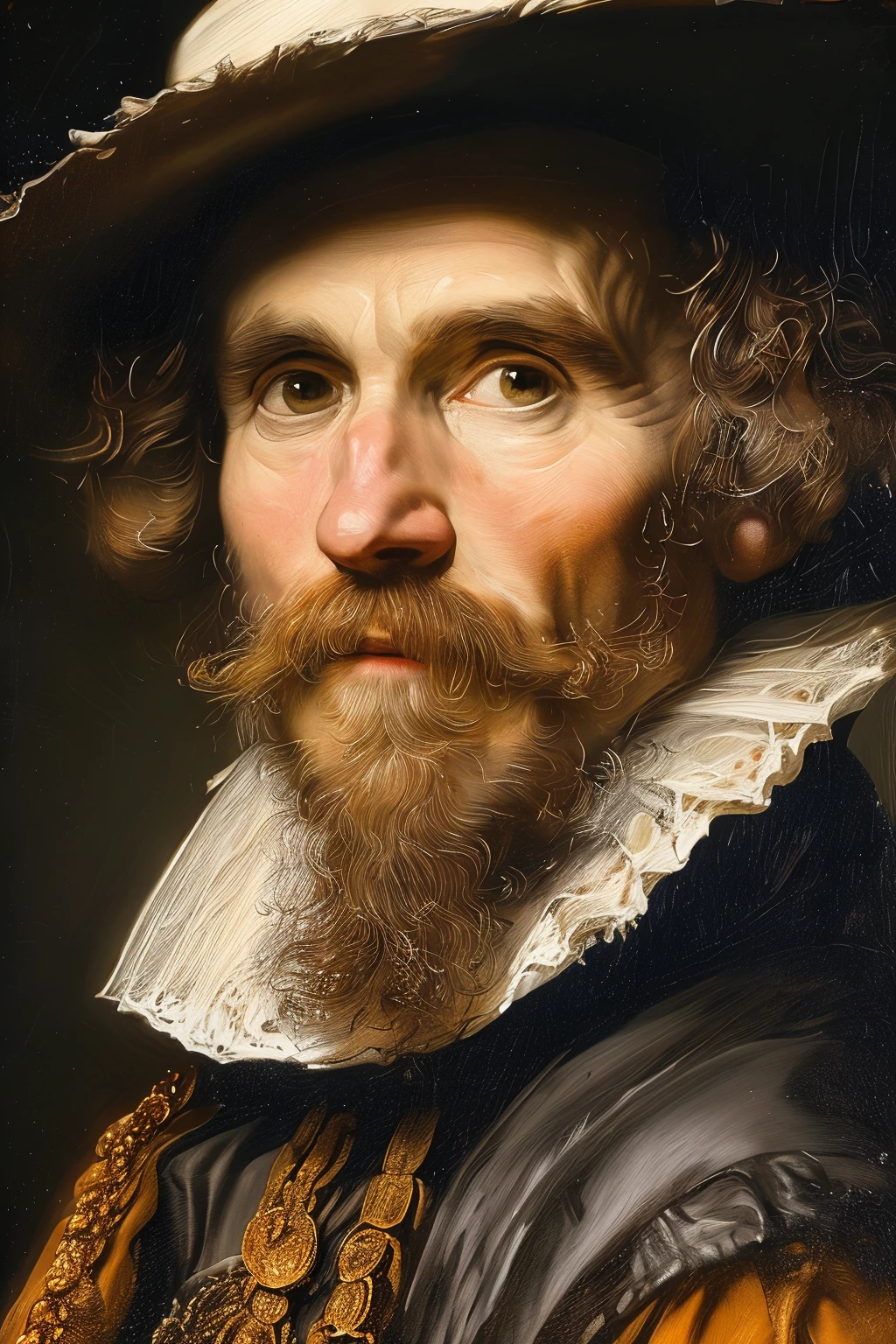 masterpiece,best quality,<lora:tbh135-:1>,portrait of man,illustration,style of Rembrandt,oil painting,