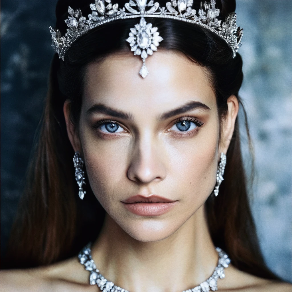 (Skin texture),High qualitycloseup face portrait photo, analog, film grain, actress dressed as a medieval queen with a delicate diamond tiara,regal,  brxpalvin, <lora:barpalvin_juggerX_xl_1_wocap_merger_84_91_06_04-brxpalvin:1>