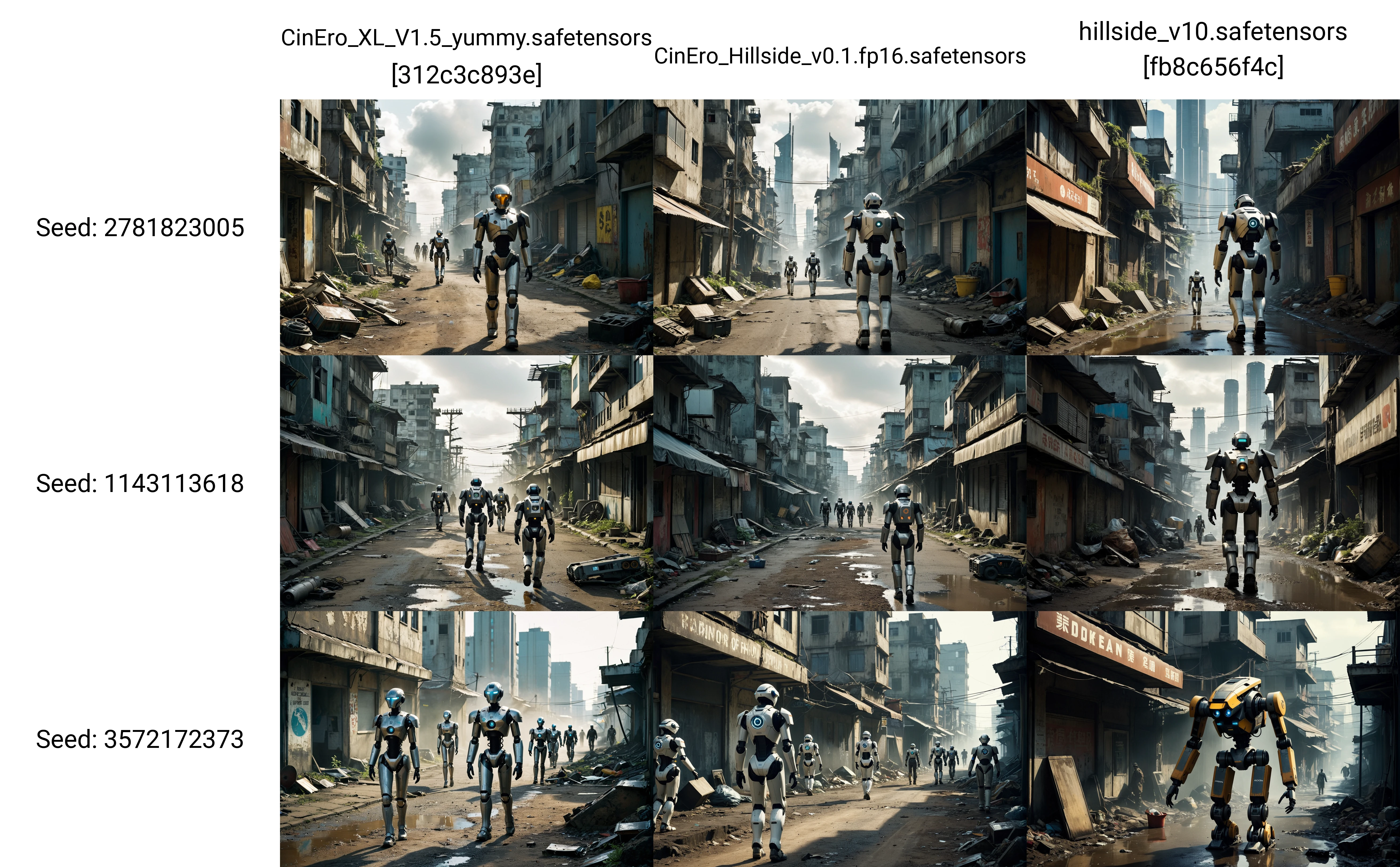 a high-ranking cybernetic autonomous agent with primitive robots moves in a column along the street among the futuristic slums of the distant future, the column of synthetic actors is seen off by angry and dissatisfied residents of the abandoned quarters of a gloomy metropolis
BREAK Lower city scavengers, tattered robes, soiled faces. Picking through refuse heaps, rust and decay. Scanning for salvageable metals, usable circuitry. Children underfoot, emaciated frames, hollow eyes. Makeshift tools, crude shovels, bare hands. Occasional find, discarded device, valuable component. Scrutinizing each scrap, desperate hunger for resources.
BREAK Coughing fits, toxic fumes, acrid stench. Watchful drones overhead, impassive robotic overseers.Backbreaking toil, bleak survival, glimmers of hope.
BREAK (from_below:1.3), (realistic raw photograph, shallow depth of field with strong swirly bokeh effect:1.1), analog film grain and analog film physical effects simulation, light leaks and sun flares, ( tessellation:0.9), (surreal ethereal otherworldly scenery:1.15), (lifelike,crisp,precise:1.1)
