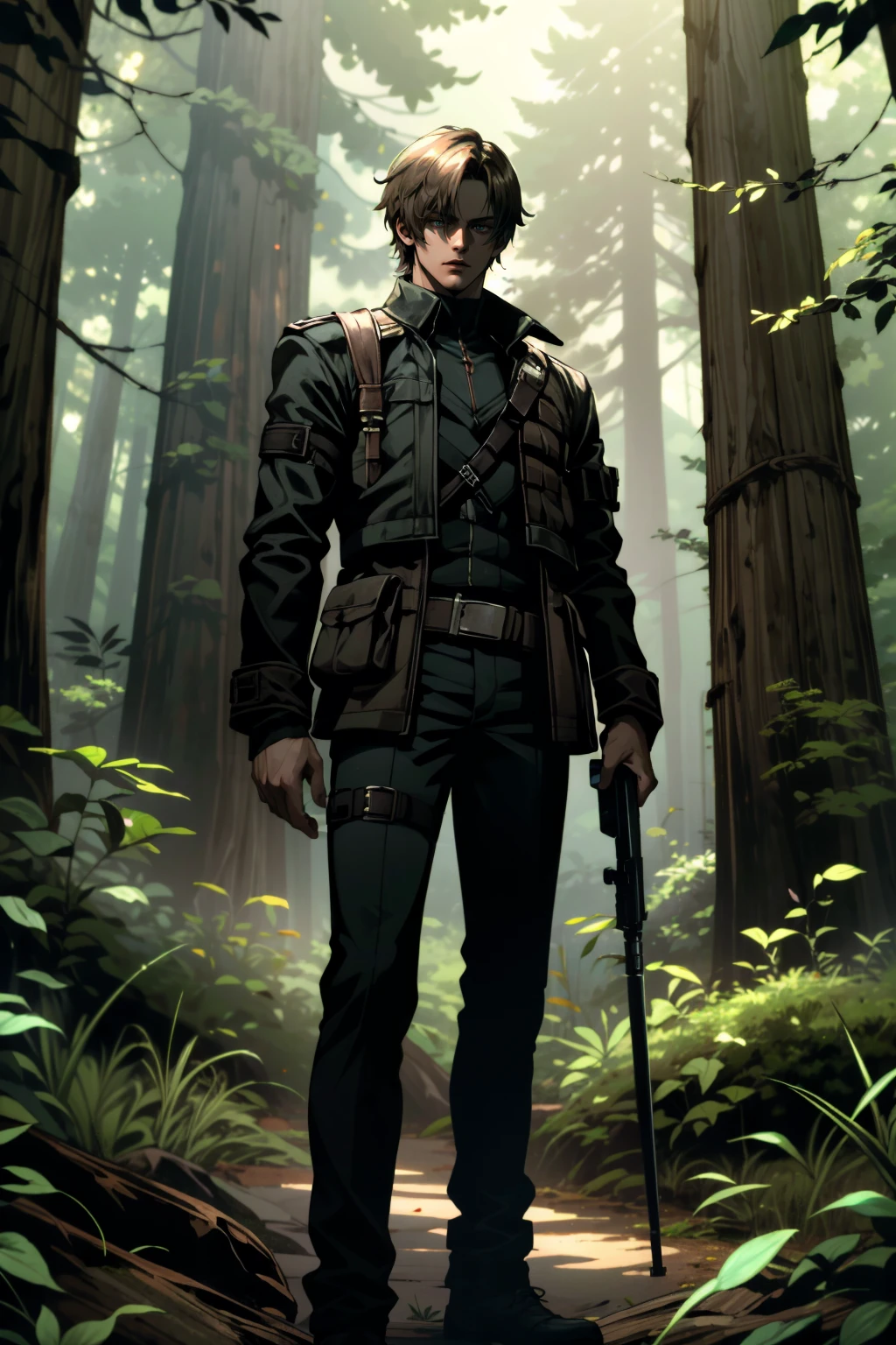 ((ultra detailed, masterpiece, absurdres))
<lora:RE6Leon:0.8>
RE6Leon, 1boy, brown hair, looking at viewer, standing amidst towering redwood trees in a lush forest
