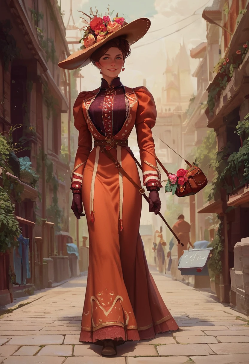 score_9, score_8_up, score_7_up, score_6_up, 1girl, wearing a simple dress and hat walking on crowded sidewalk  1890_dr3ss, big covered breasts, perfect curvy body, sarcastic smile
<lora:Belle_Epoque_Dresses_1880-1914_Pony:1> 
 <lora:Concept Art Twilight Style SDXL_LoRA_Pony Diffusion V6 XL:0.8> concept art
 <lora:SDXL Detail:0.8>