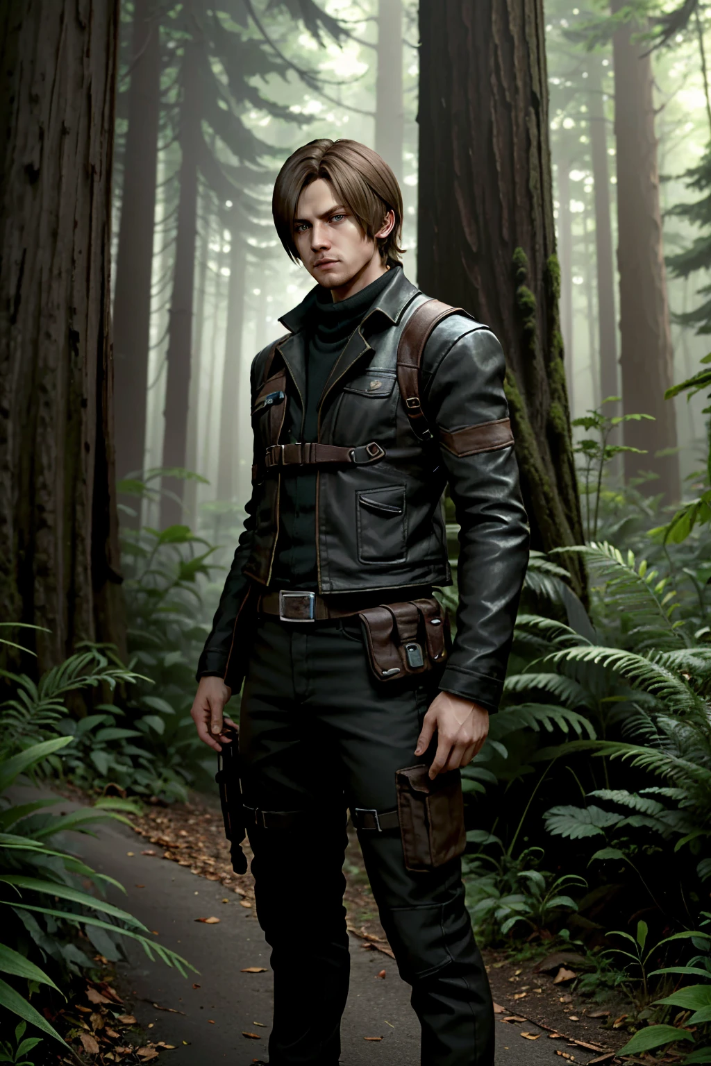 ((ultra detailed, masterpiece, absurdres))
<lora:RE6Leon:0.8>
RE6Leon, 1boy, brown hair, looking at viewer, standing amidst towering redwood trees in a lush forest