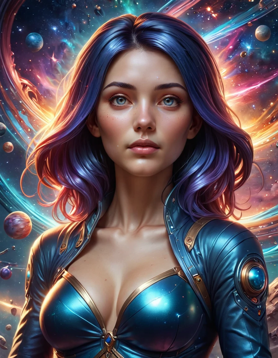 stylized by loish, ross tran, artgerm, james jean and charlie bowater, space-themed, ("The story of Pandora and her box":1.1) , soft focus, cosmic, celestial, stars, galaxies, nebulas, planets, science fiction, highly detailed, close-up, vivid, amusing, <lora:ral-andzdalmn:0.8> ral-andzdalmn, fabulous colors, epic composition, epic, dramatic