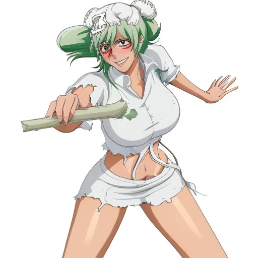 Anime. Young woman. Slave. dirty torn tunic. Dirty torn panties. Cold. Runny nose. Sneeze. Nasal mucus. Snot. Standing. In a lot of growth. Full body. She shit herself. Scat.