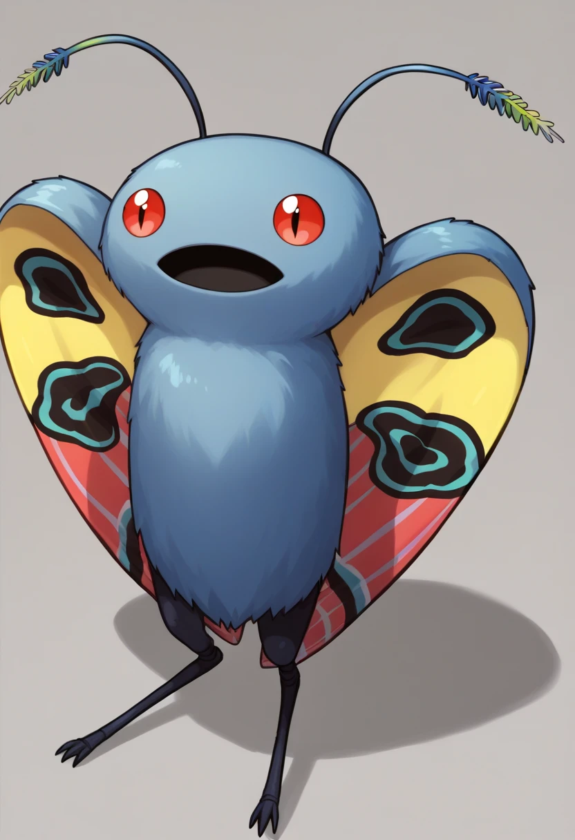 score_9, score_8_up, score_7_up, source_anime BREAK solo, pokemon \(creature\), <lora:Mothman-pdxl_Fp:1>, mothman, red eyes, open mouth, antennae,
