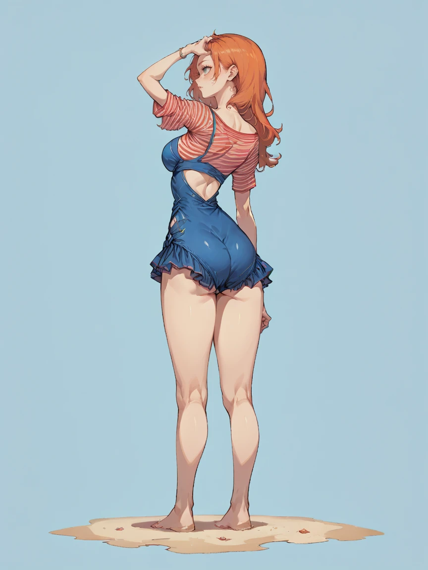 score_9, score_8_up, score_7_up, score_6_up,  1girl, ginger hair, long hair,  <lora:chuckysw1mXLP:0.8> chuckysw1m, swimsuit, shirt, beach,  <lora:Black_Magic_Steering:1> source_anime, full body, large breasts,