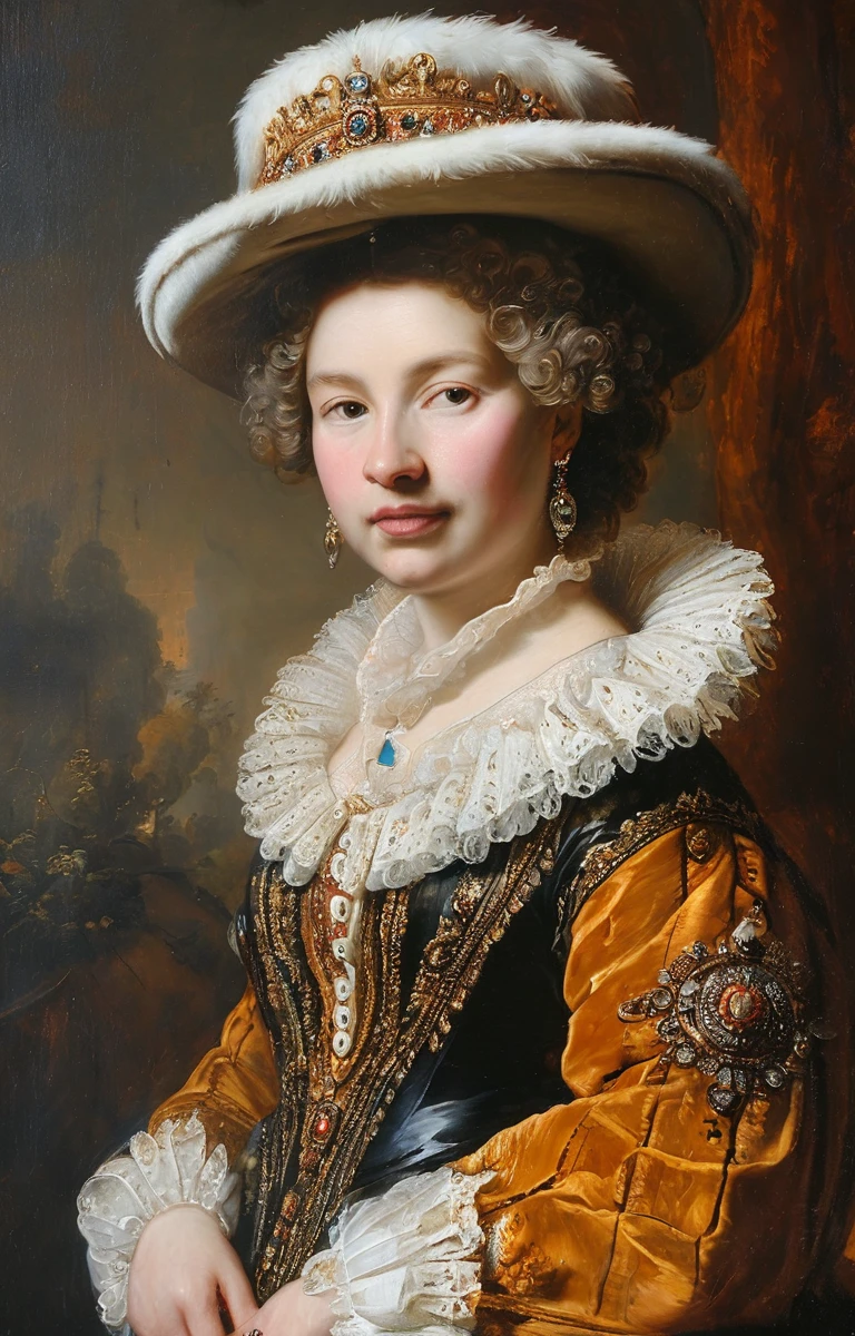 masterpiece,best quality,<lora:tbh135-sdxl:0.85>,Coronation of the Throne by Elizabeth II,illustration,style of Rembrandt,oil painting,